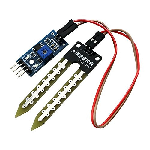 Operating voltage: 3.3V~5V
Dual output mode,analog output more accurate
A fixed bolt hole for easy installation
With power indicator (red) and digital switching output indicator (green)
Having LM393 comparator chip, stable
Panel PCB Dimension: Approx.3cm x 1.5cm
Soil Probe Dimension: Approx. 6cm x 3cm
Cable Length: Approx.21cm
VCC: 3.3V-5V
GND: GND
DO: digital output interface(0 and 1)
AO: analog output interface